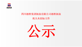 四川德勝集團(tuán)釩鈦有限公司德勝釩鈦 機(jī)頭灰招標(biāo)文件